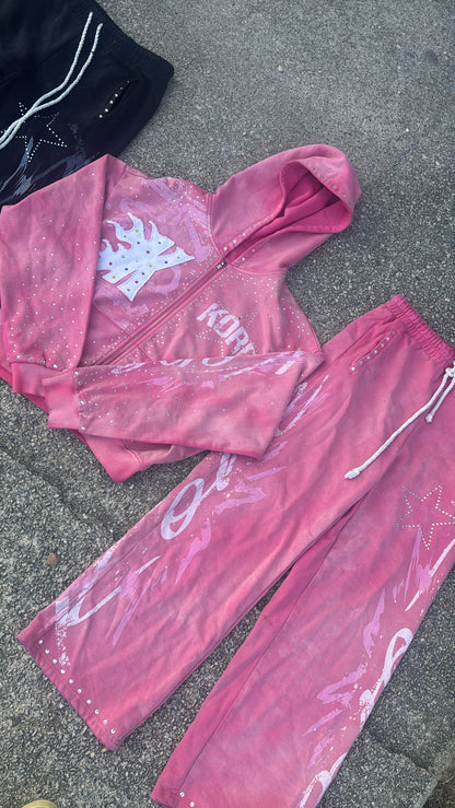 Pink Rhinestone Sweatsuit
