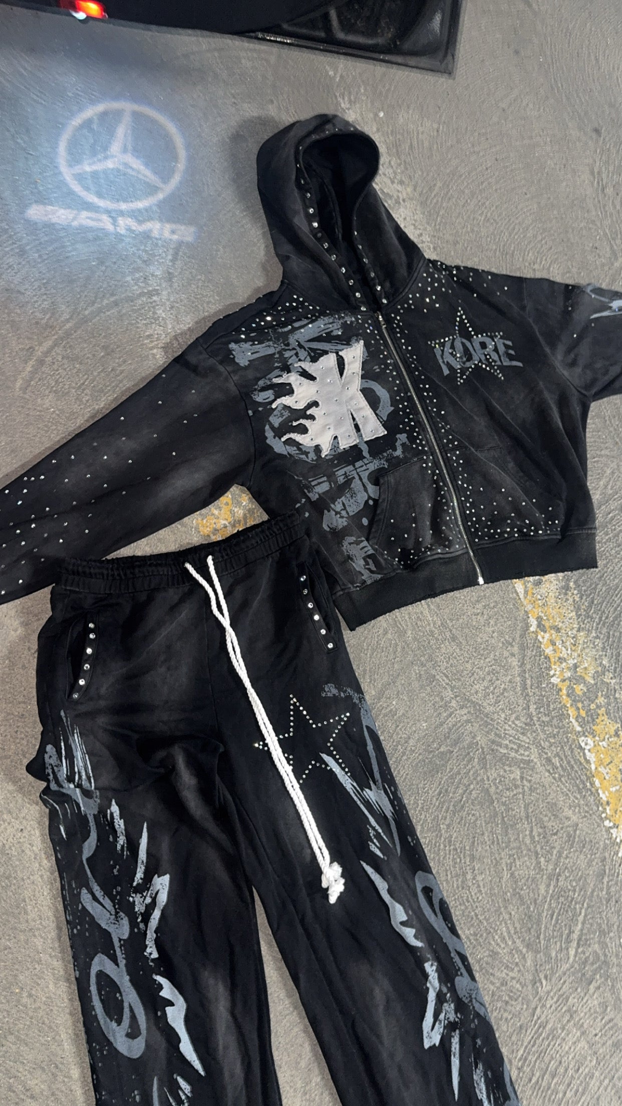 Black Rhinestone Sweatsuit