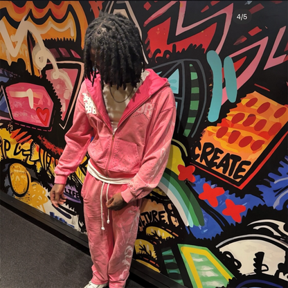 Pink Rhinestone Sweatsuit